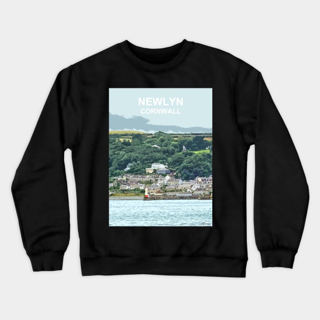 Newlyn Cornwall. Cornish gift Kernow Travel location poster, St Austell Crewneck Sweatshirt by BarbaraGlebska